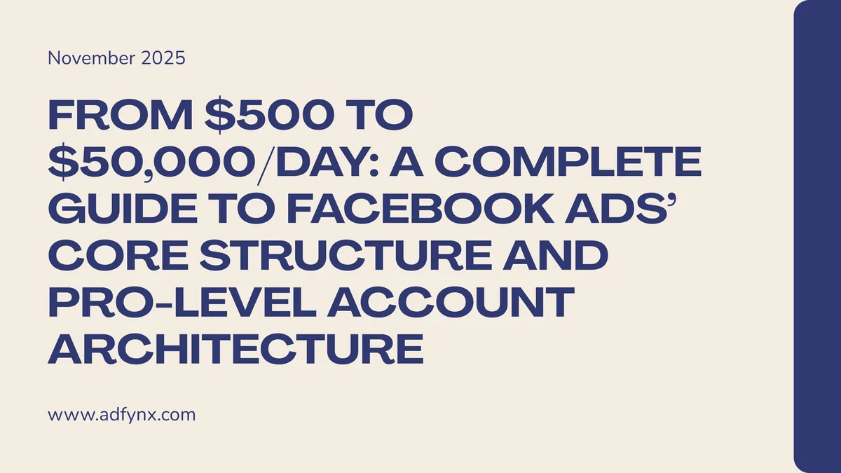From $500 to $50,000/Day: Complete Facebook Ads Structure & Pro Account Architecture Guide